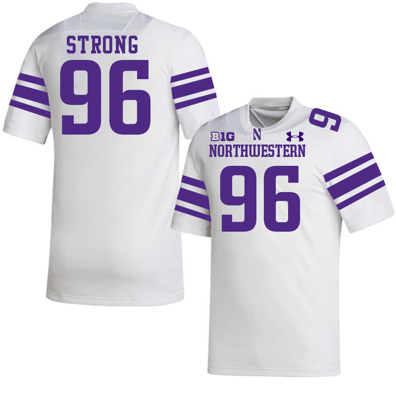 Northwestern Wildcats #96 Braxton Strong College Football Jerseys Stitched-White